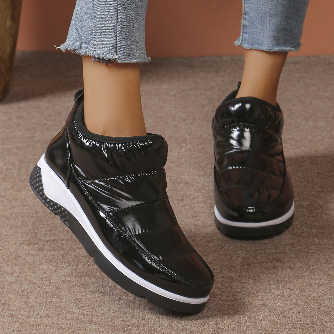 Damen Gepolsterte Slip-On Winter-Booties mit Keilsohle Drune