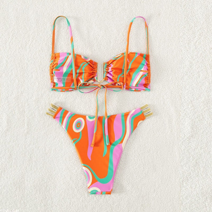Damen Triangel-Bikini mit raffinierter Rüschendetail und eleganten Akzenten Drune