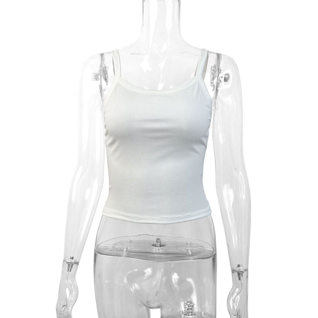 Damen Basic Tops mit verstellbaren Trägern und figurbetontem Schnitt Drune