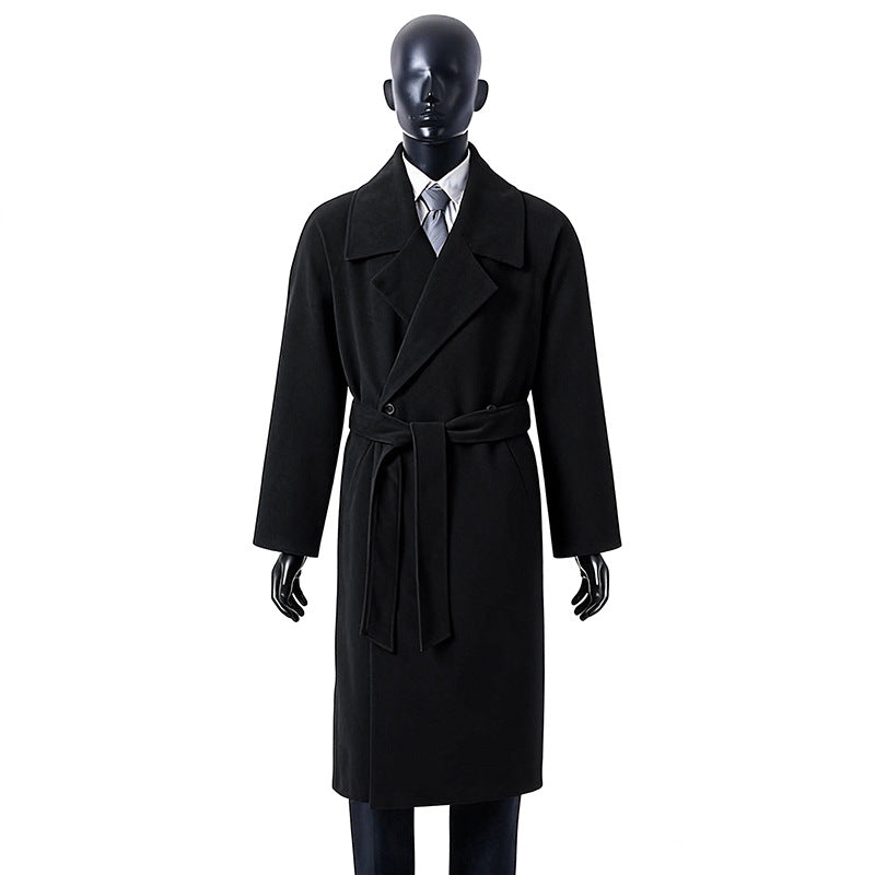 Damen Oversize Wollmix-Mantel mit breitem Revers und verdeckter Doppelknopfleiste Drune