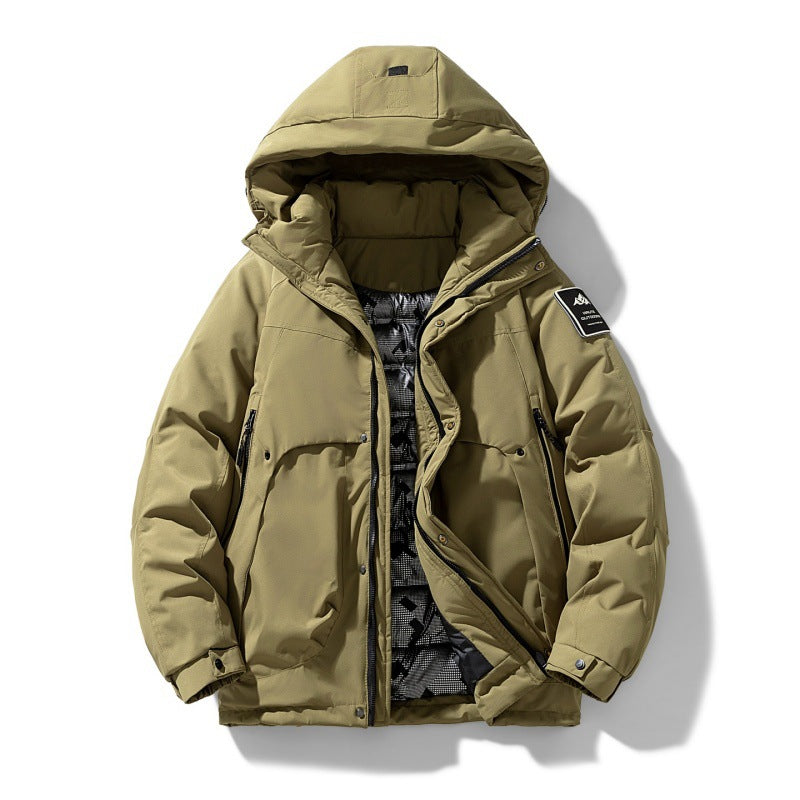 Unisex wasserabweisende gesteppte Winterjacke mit Kapuze und Thermoisolierung Drune
