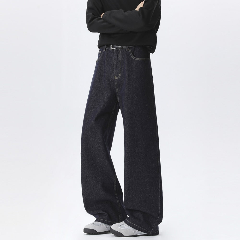 Herren Baggy-Jeans im Ultraweiten Denim-Schnitt mit hoher Leibhöhe & Deep‑Cuff-Optik Drune