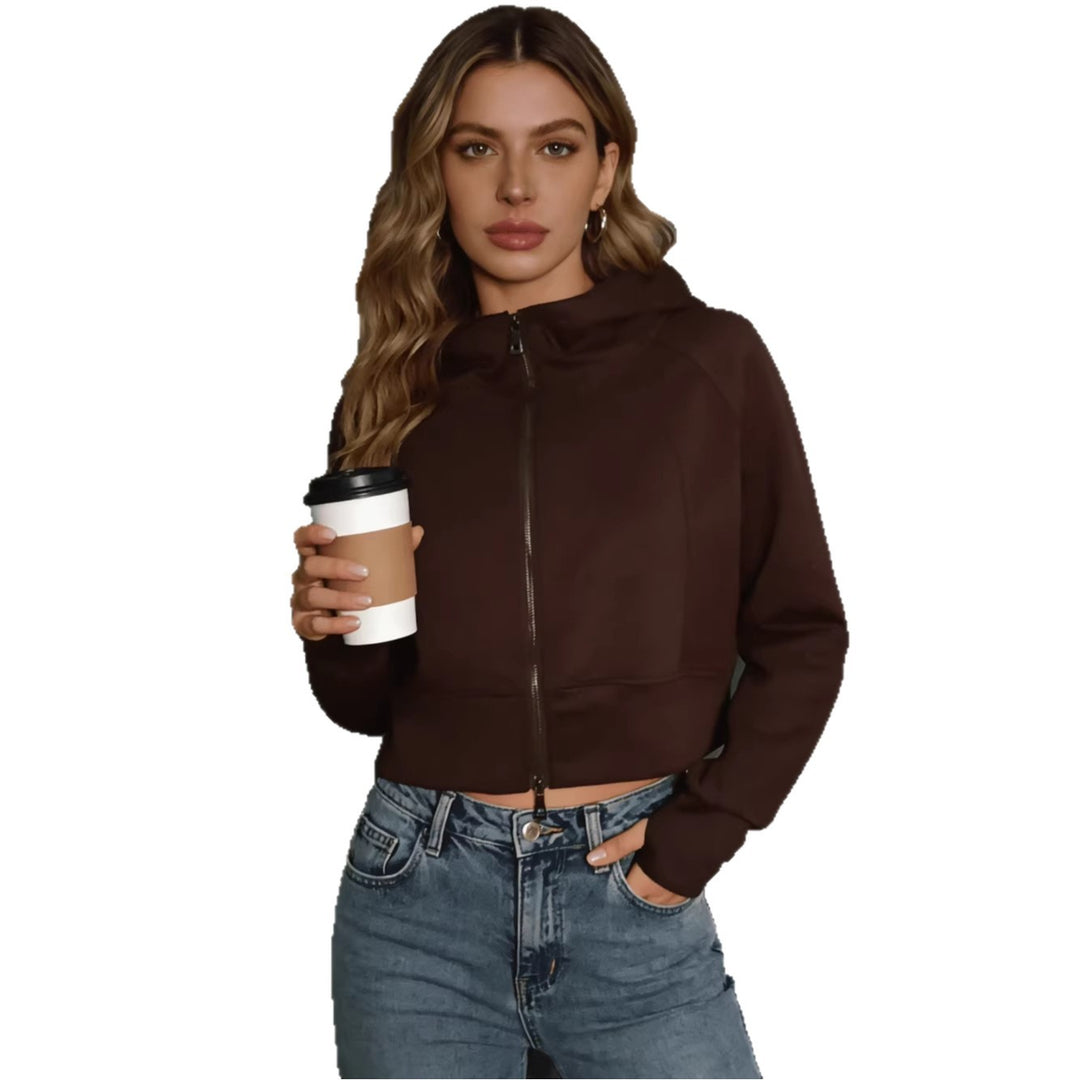 Damen sportliche und modische Jacke mit Kapuze Drune