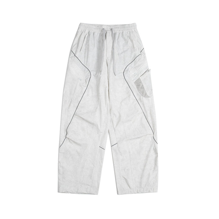 Unisex Cargo-Culotte-Hose mit elastischem Bund, Reißverschlusstaschen und Mesh‑Einsätzen Drune