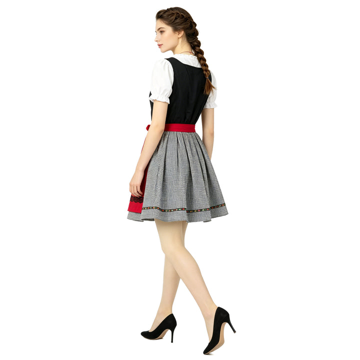 Damen nan kurztailliertes Dirndlkleid mit Schnürmieder und Schürze Drune