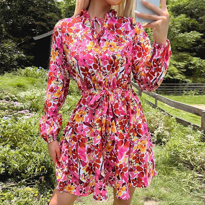 Damen Floral Wickelkleid Drune