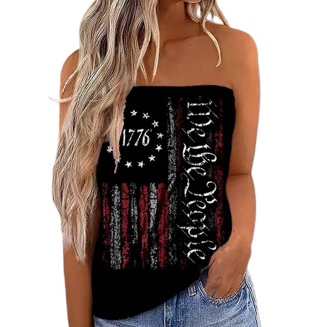 Damen Bandeau-Top mit floralem Einsatz Drune