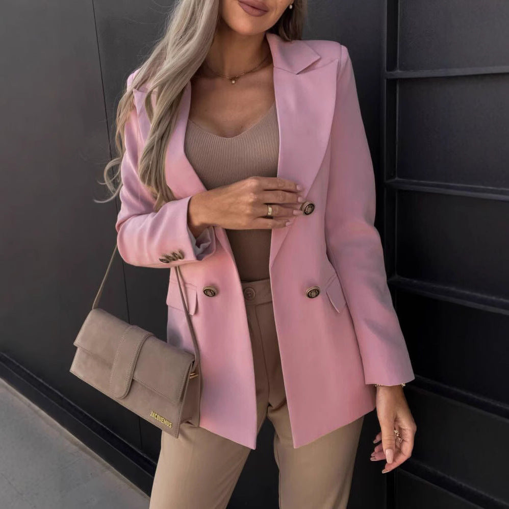 Damen Eleganter Blazer im modernen Schnitt mit doppelter Knopfreihe Drune