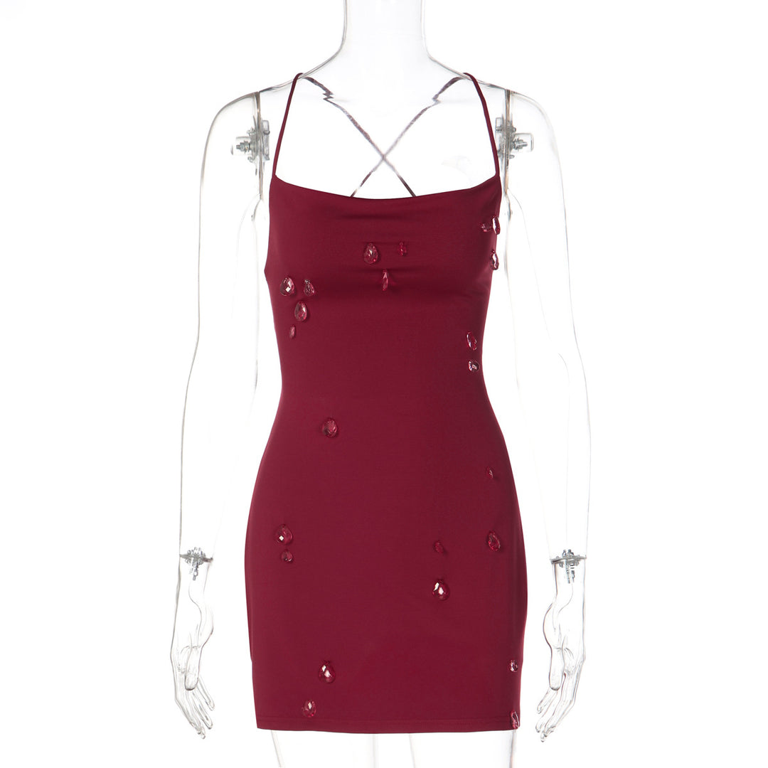 Damen Figurbetontes Minikleid mit transparenten Akzenten Drune
