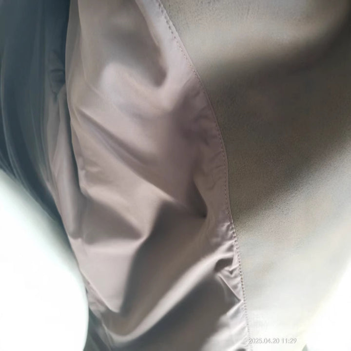 Damen nan extra langer Oversize Kunstledermantel mit verstellbarem Halsriemen, Druckknopffront, Pattentaschen und weiten Ärmeln Drune