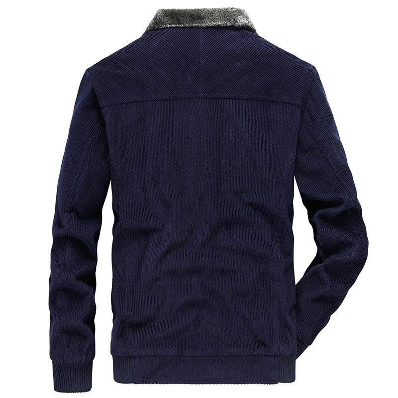 Herren Cordjacke mit wärmender Teddy-Innenfütterung und Badge-Details Drune