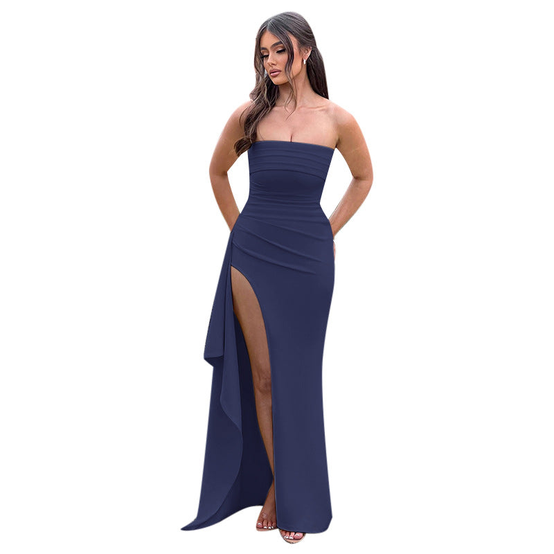 Damen Elegant Wickelmaxikleid Drune
