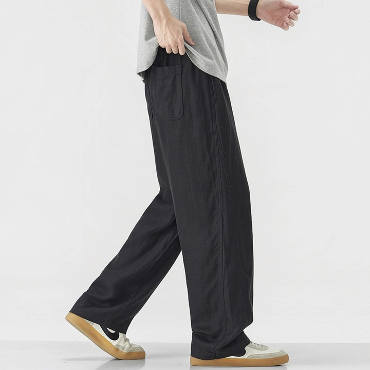Herren Lässige und bequeme weite Leinenhose Drune