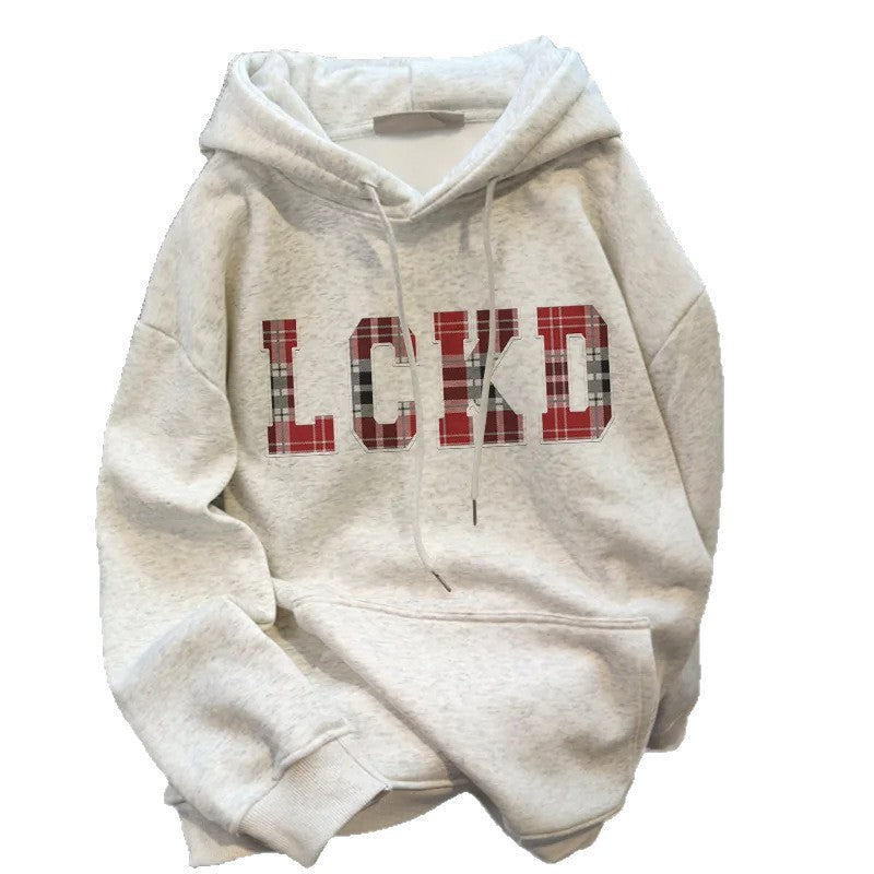 Damen Kapuzenpullover mit trendigem Schriftzug Drune