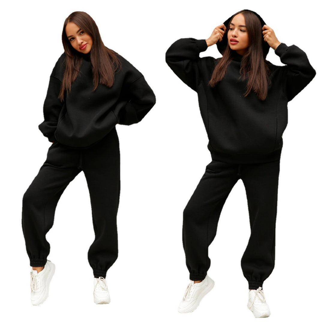 Damen Sportlicher Hoodie und Jogginghose Set Drune
