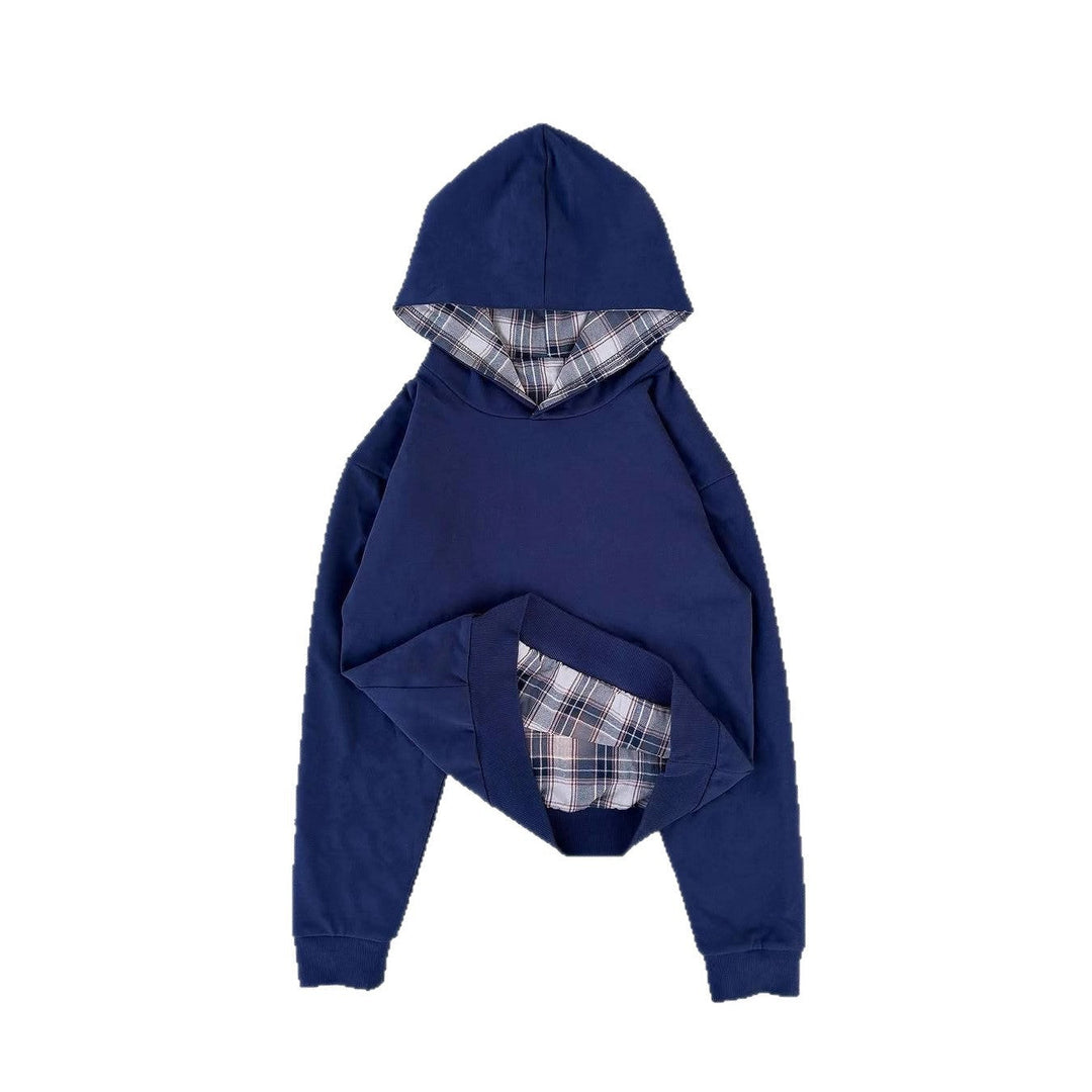 Damen Kapuzenpullover mit modernem Karo-Futter Drune