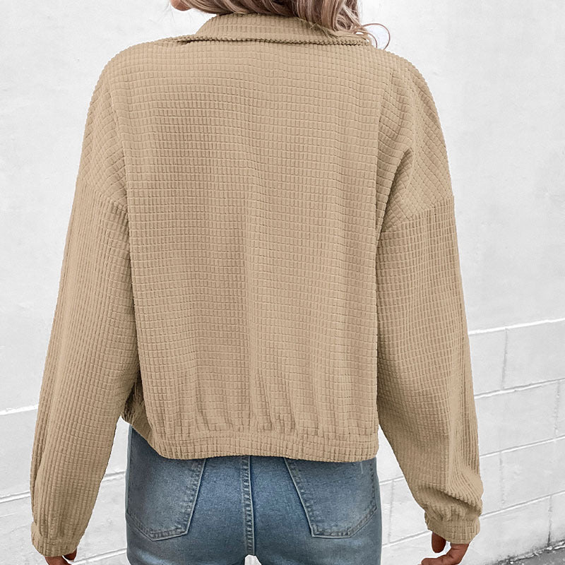 Damen Lässige Jacke mit hohem Kragen Drune