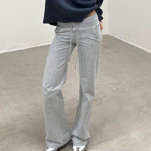 Damen nan weite Sweatpants mit hohem Komfortbund, Kordelzug und aufgesetzten Taschen Drune