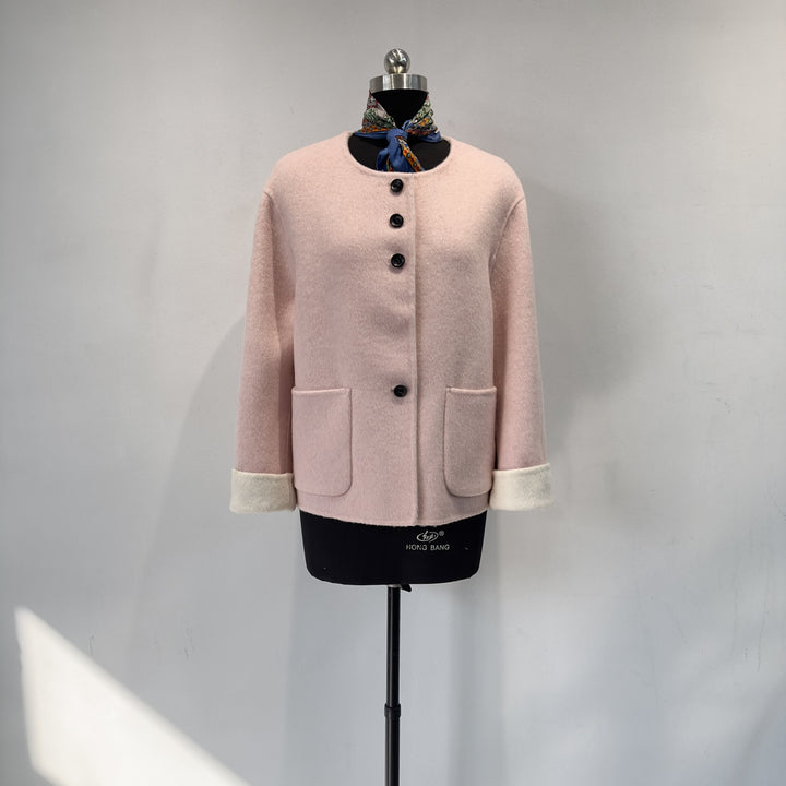 Damen Gemütliche Gestrickte Wollmischung Jacke Drune