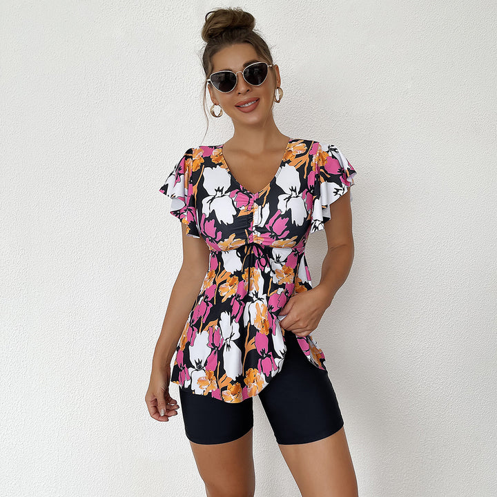Damen Tankini-Set mit modischen Rüschendetails und bequemen Shorts Drune