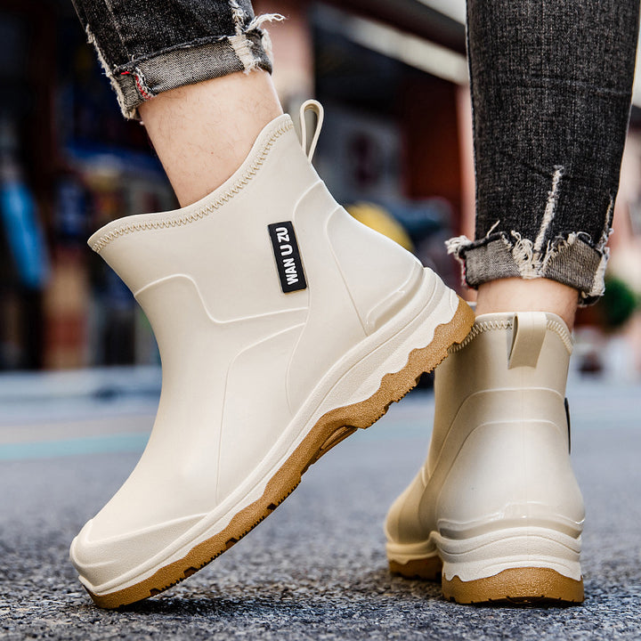 Herren Schlupf-Ankle-Gummistiefel mit stoßdämpfender Leichtsohle und griffiger Profilsohle Drune