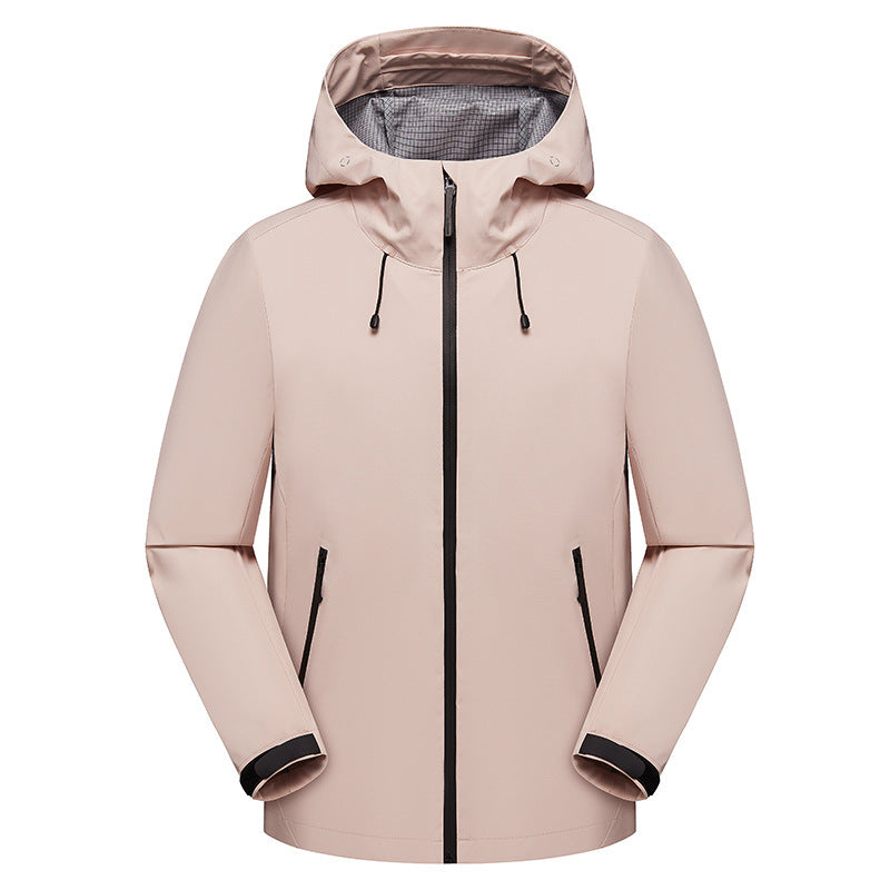 Herren Urbaner Softshell-Regenparka mit getapten Nähten, verstellbarer Kapuze und wasserdichtem Reißverschluss Drune