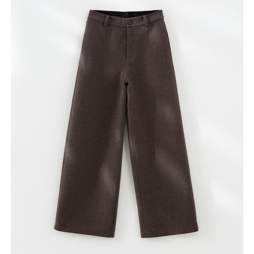 Damen Hochtaillierte Wollmix-Palazzohose mit geradem Bein und elastischem Rückenteil Drune