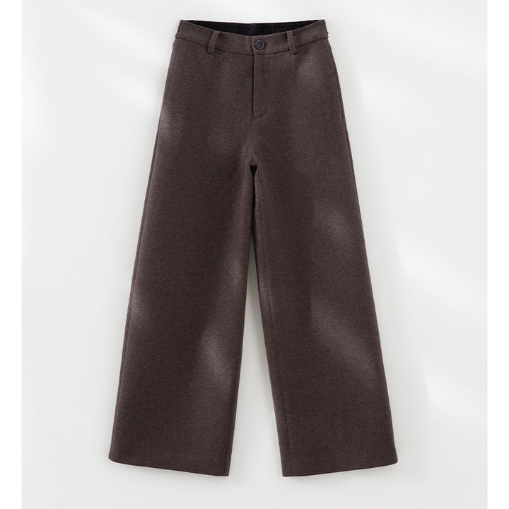 Damen Weite Highwaist-Wollmix-Hose im Culotte‑Schnitt mit Bügelfalte Drune