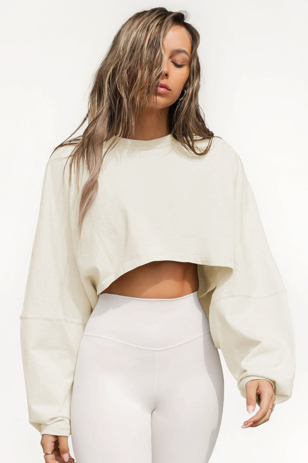 Damen lässiger Crop-Pullover Drune
