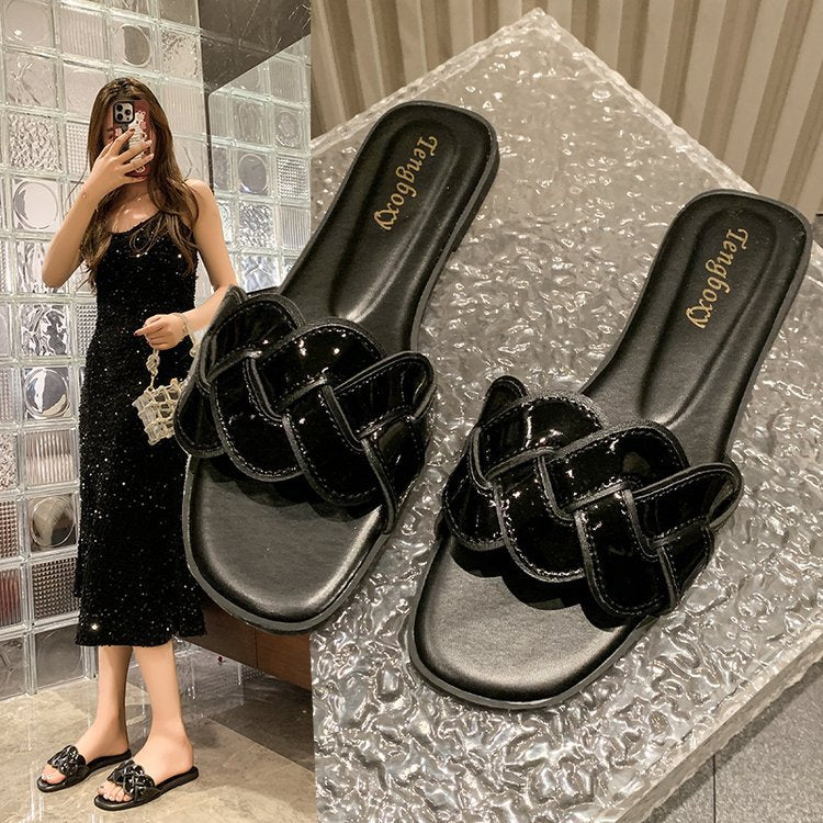 Damen trendige Riemensandalen mit geflochtenem Design und komfortablem Fußbett Drune