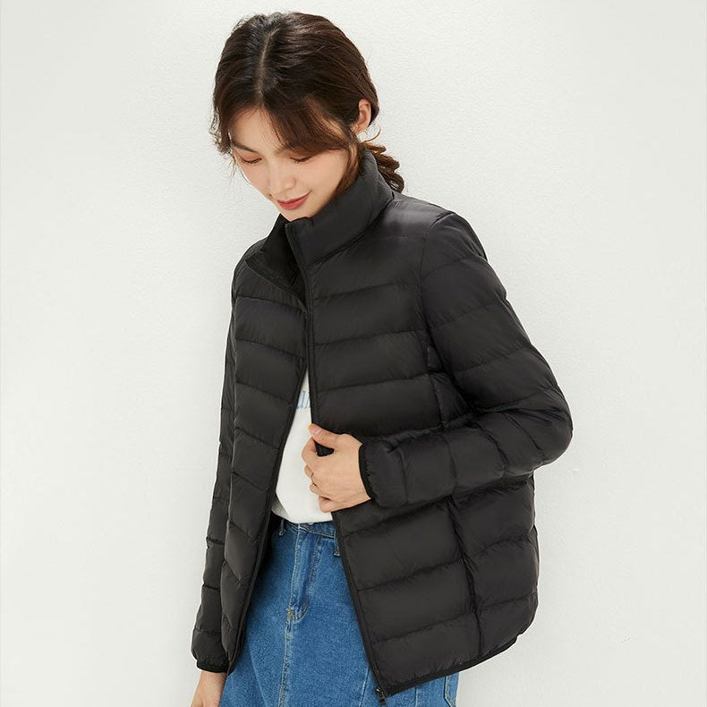 Damen Ultraleichte gesteppte Kapuzenjacke mit ultraflacher Thermowatte Drune