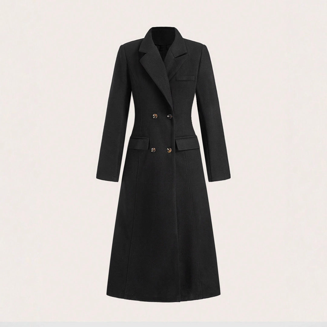 Damen eleganter, taillierter Gehrock mit doppelter Knopfleiste und schickem Revers Drune