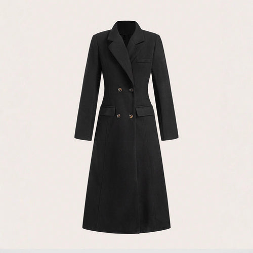 Damen eleganter, taillierter Gehrock mit doppelter Knopfleiste und schickem Revers Drune