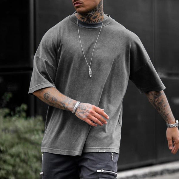 Herren gesticktes T-Shirt mit oversized Schnitt Drune