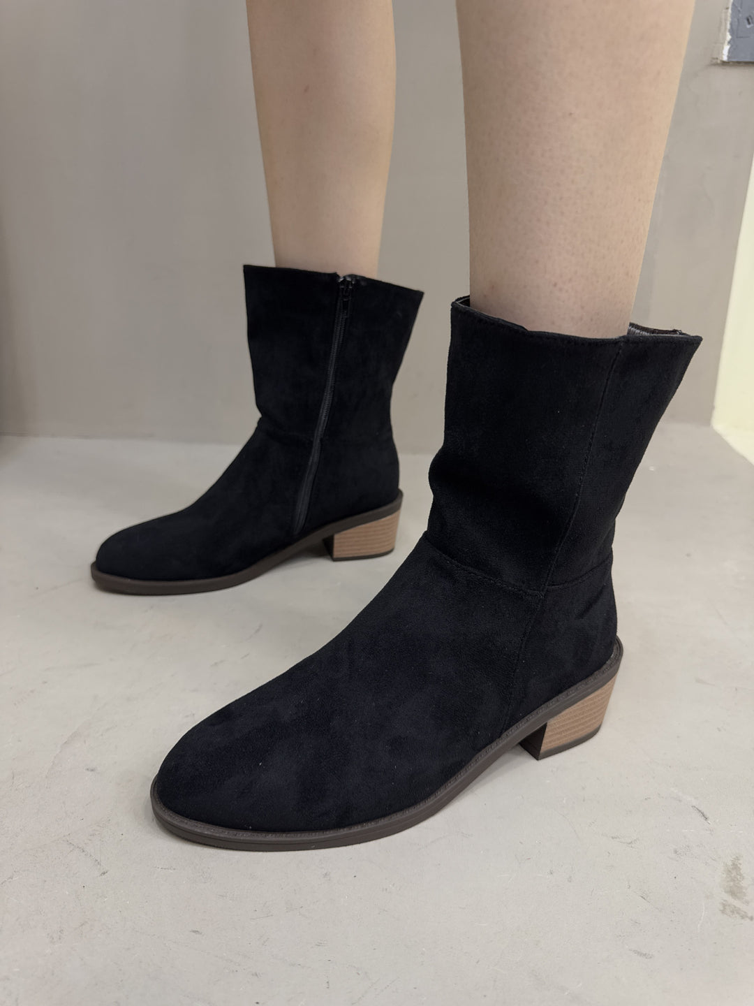 Damen Elegante Stiefeletten mit Blockabsatz Drune