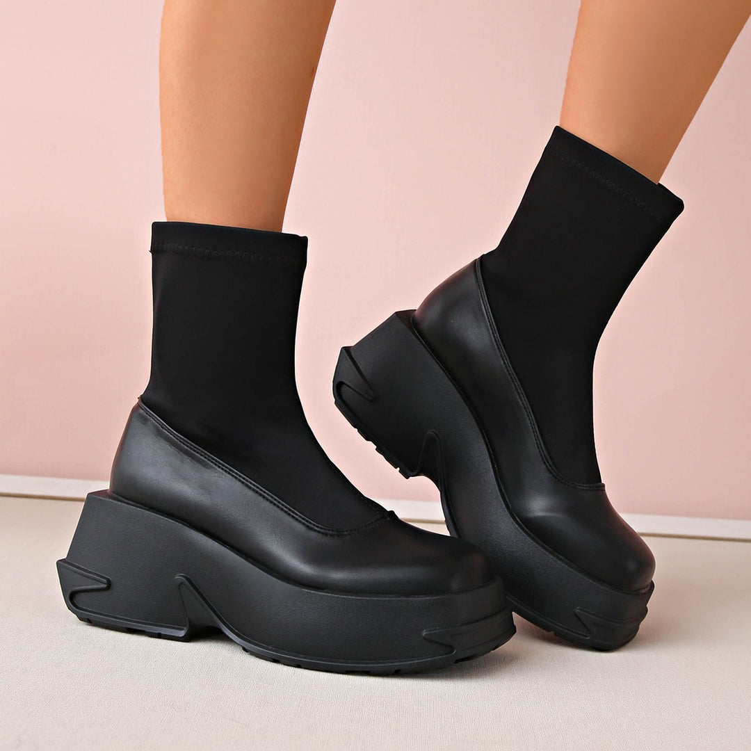 Damen Plateau-Sneaker mit elegantem Sockendesign und rutschfester Sohle Drune