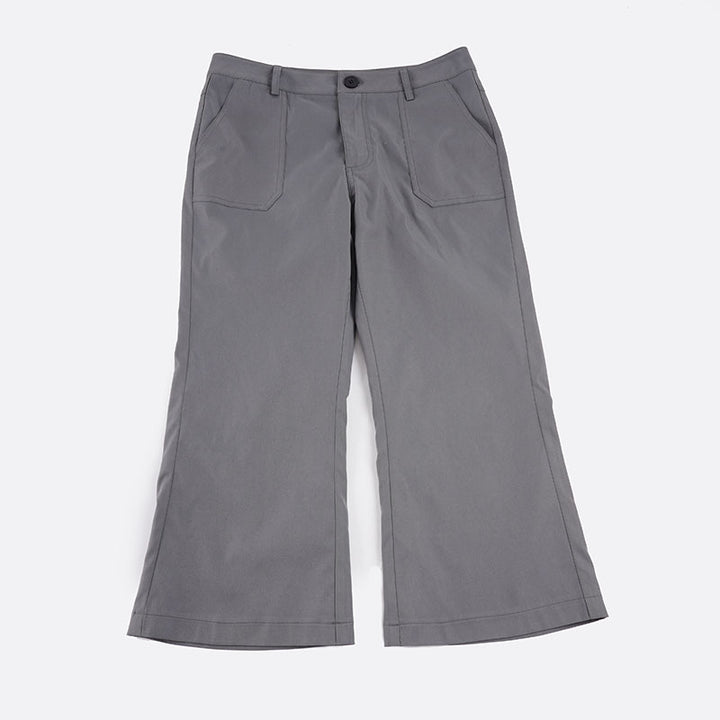Damen Verkürzte ausgestellte Stretch-Hose mit aufgesetzten Taschen Drune