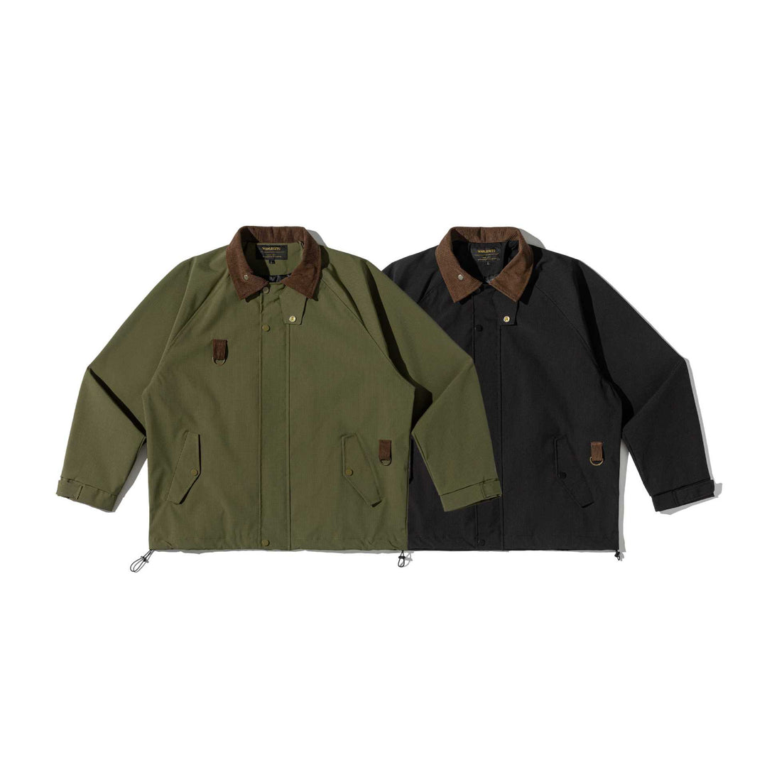Herren Fieldjacke im Parka‑Stil mit Cordkragen und Utility‑Details Drune