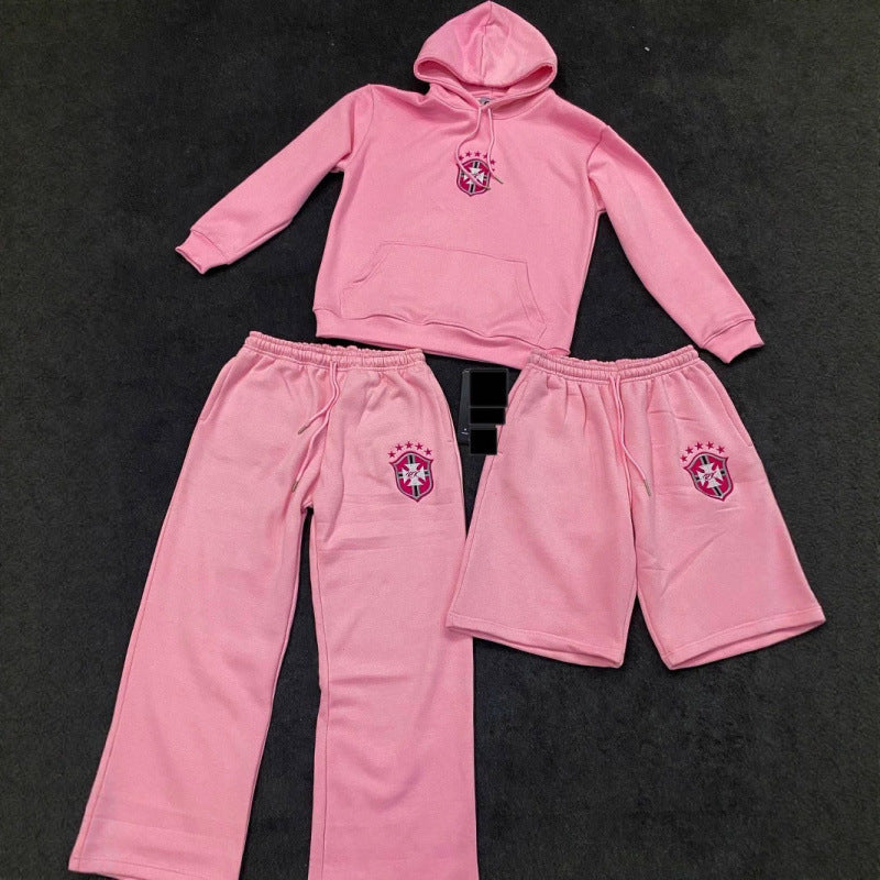 Damen nan weite Jogginghose mit elastischem Bund, Tunnelzug und gesticktem Emblem Drune