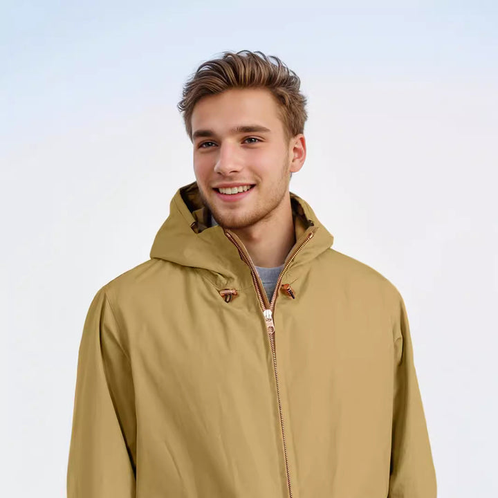 Herren strapazierfähige Multifunktionsjacke mit verstellbarem Kapuzenkragen und großzügigen Taschen Drune