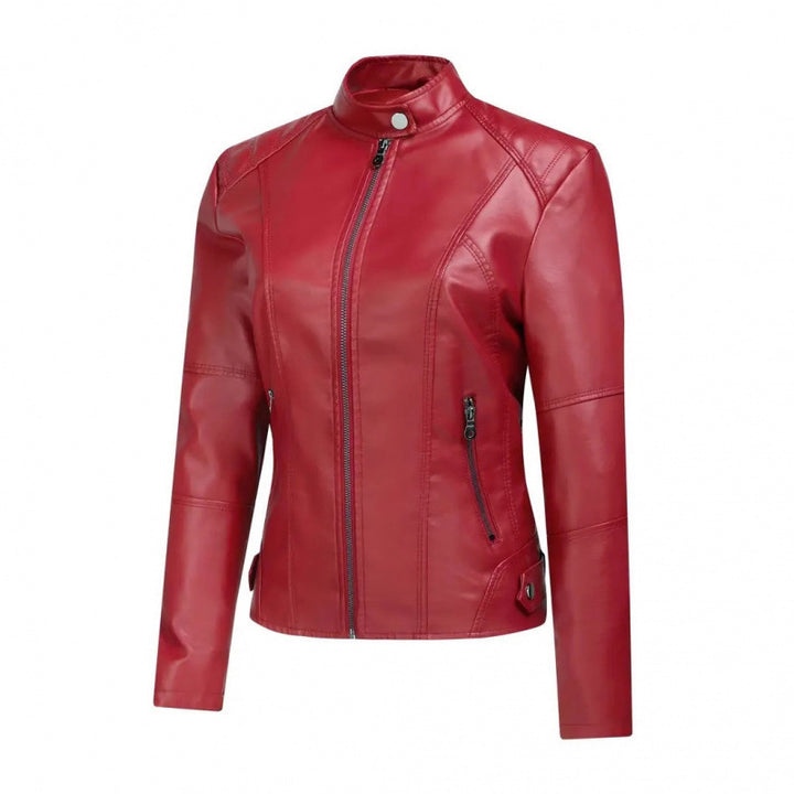 Damen Elegante und moderne Kunstlederjacke