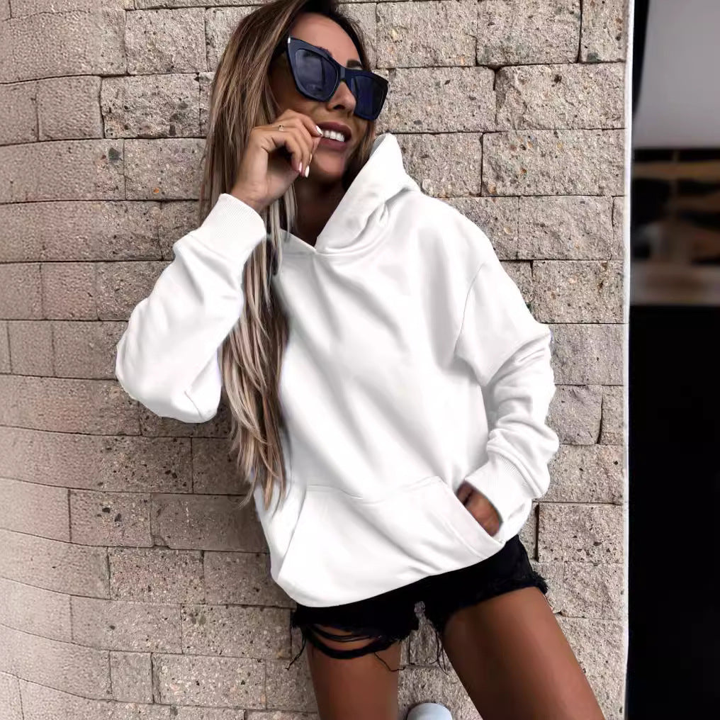 Damen Kapuzenpullover mit weichem Fleece-Innenfutter und lässigem Schnitt Drune