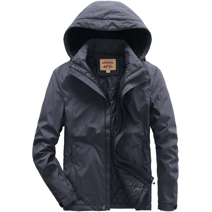 Herren wasserabweisende gesteppte Thermojacke mit verstellbarer Kapuze und winddichter Membran Drune