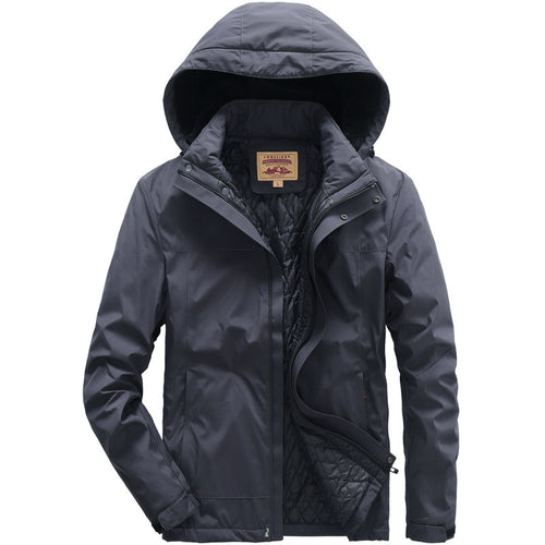 Herren wasserabweisende gesteppte Thermojacke mit verstellbarer Kapuze und winddichter Membran Drune