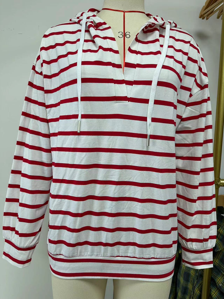 Damen Kapuzenpullover mit modischem Streifenmuster und lässiger Passform Drune