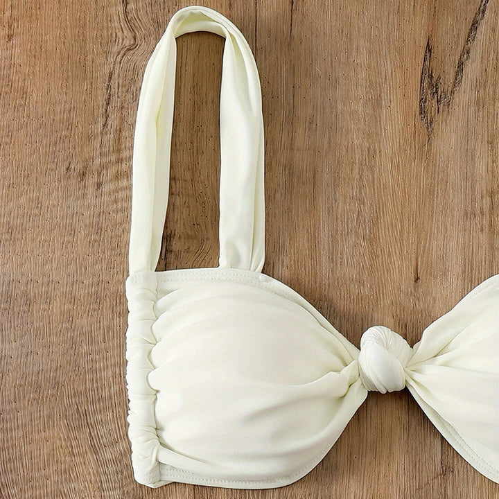 Damen Triangel-Bikini mit Knoten-Detail und verstellbaren Trägern Drune