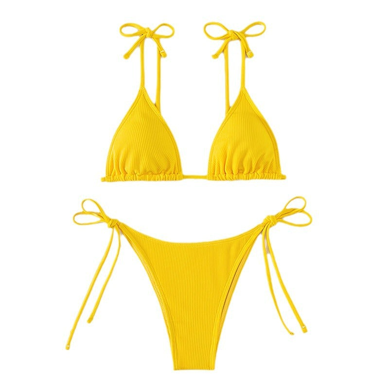 Damen Triangel-Bikini mit verstellbaren Trägern und hohem Beinausschnitt Drune