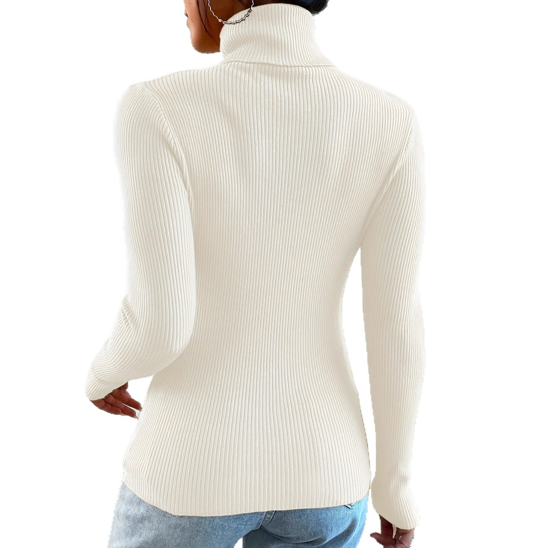 Damen Rollkragenpullover mit modernem Rippdesign Drune