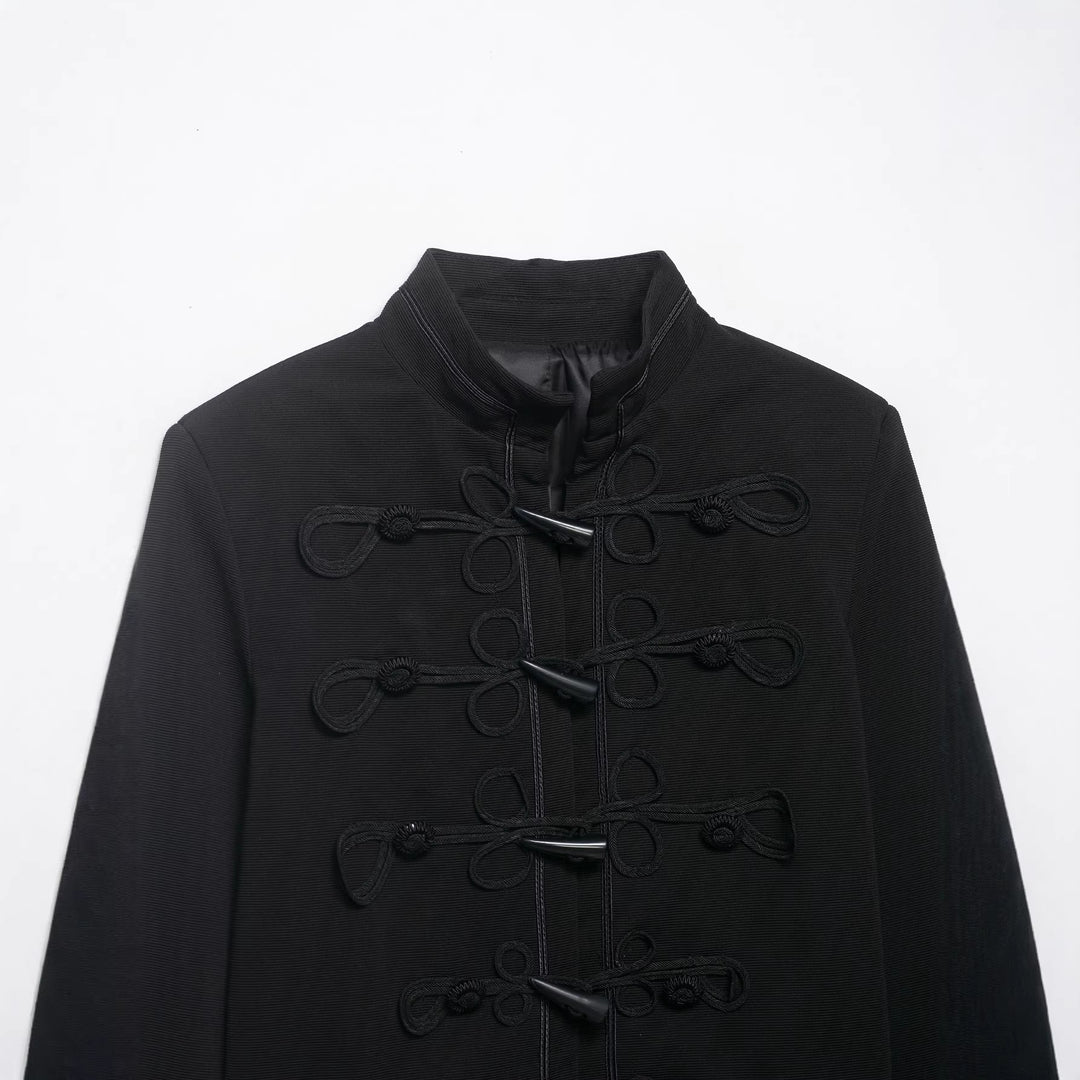 Damen Kurzjacke im Militärstil mit Kordelfroschverschlüssen Drune