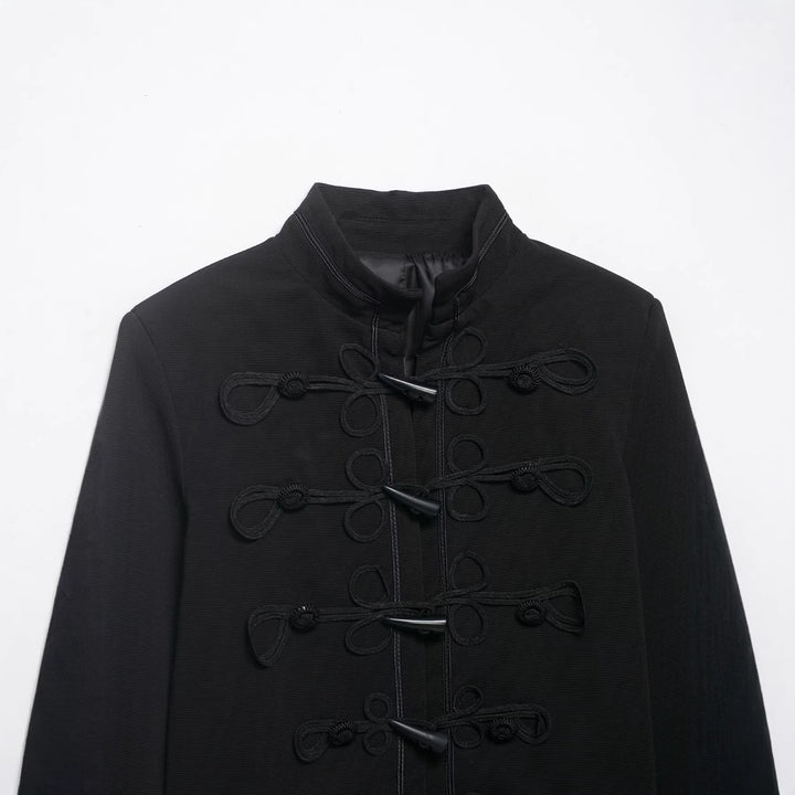 Damen Kurzjacke im Militärstil mit Kordelfroschverschlüssen Drune